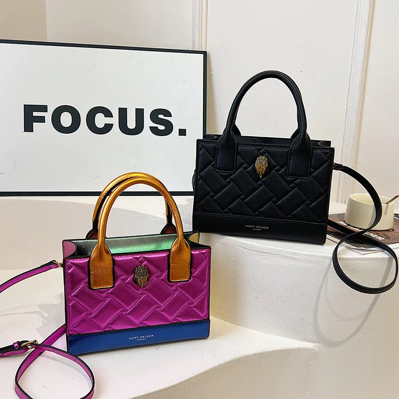 

Модная новинка 2026: Стеганая сумка через плечо из текстурированной кожи – трендовая маленькая квадратная сумка-кроссбоди с контрастной строчкой для женщин