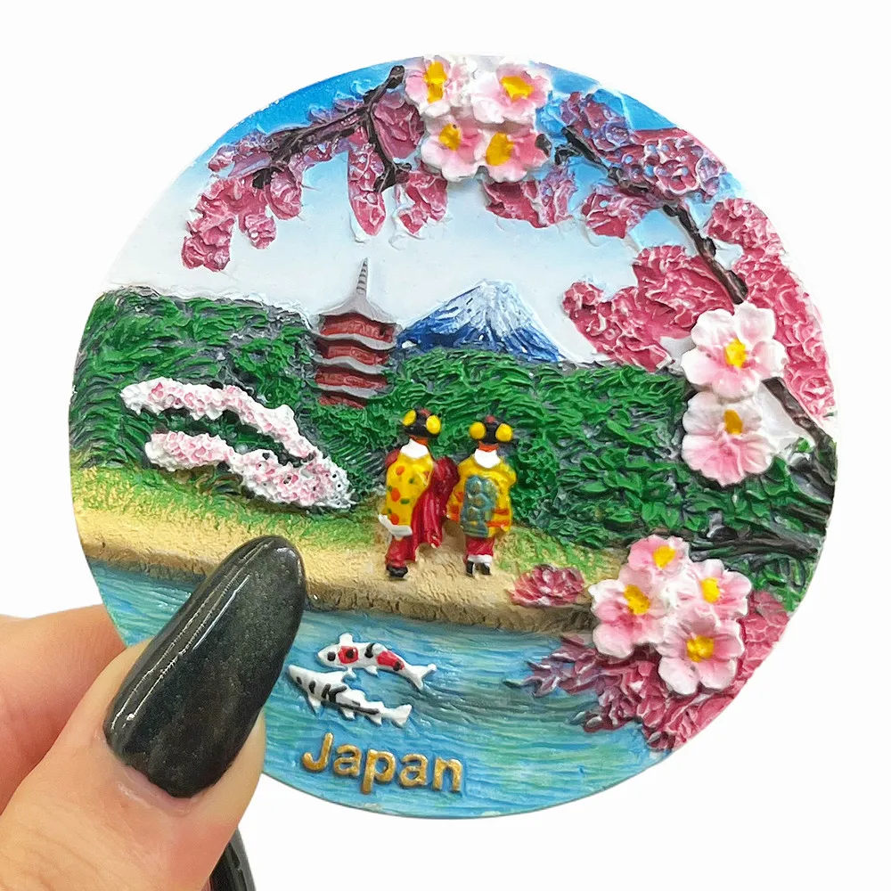 Japan 3D Mount Fuji Tokyo Fridge Magnet, Resin Japanese Culture