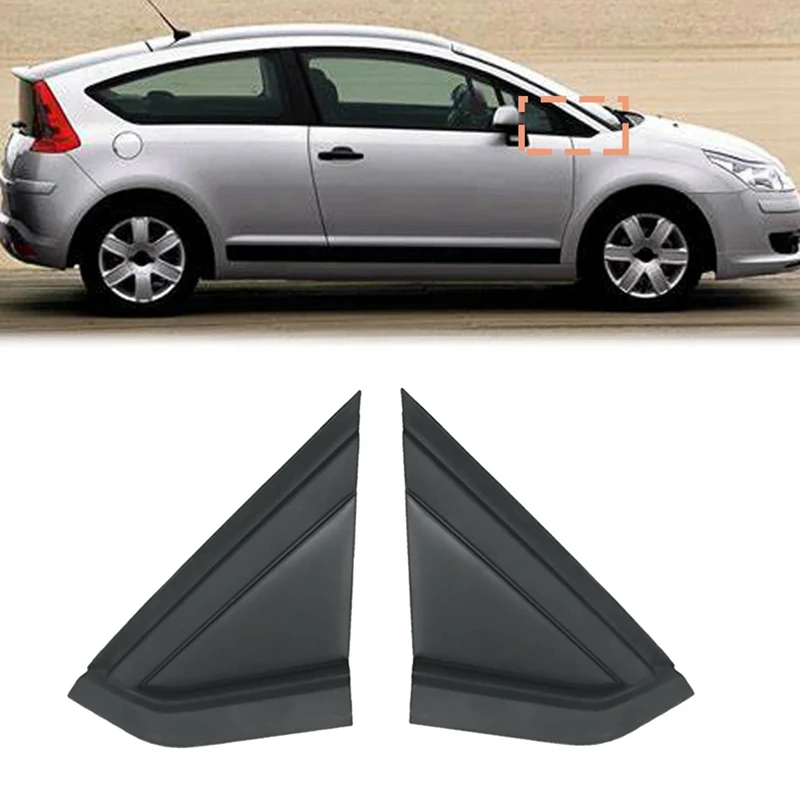 لوحة مثلثة لنافذة السيارة الأمامية لسيتروين C4 04-10 ، لوحة زخرفية ثلاثية الأبعاد ، ABS سوداء ، من من من نوع ABS ، من من من نوع 2