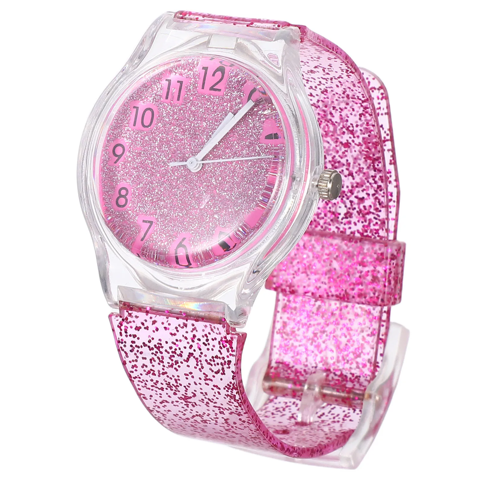 Reloj creativo para niños, reloj de pulsera brillante colorido, correa ajustable, reloj de cuarzo de dibujos animados para niños, regalo de cumpleaños, muñeca de moda