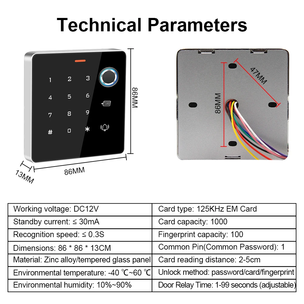 Outdoor Metal Standalone Digicode RFID Access Controller Keypad Wiegand Card Reader 125KHz Rainproof for Access Control System