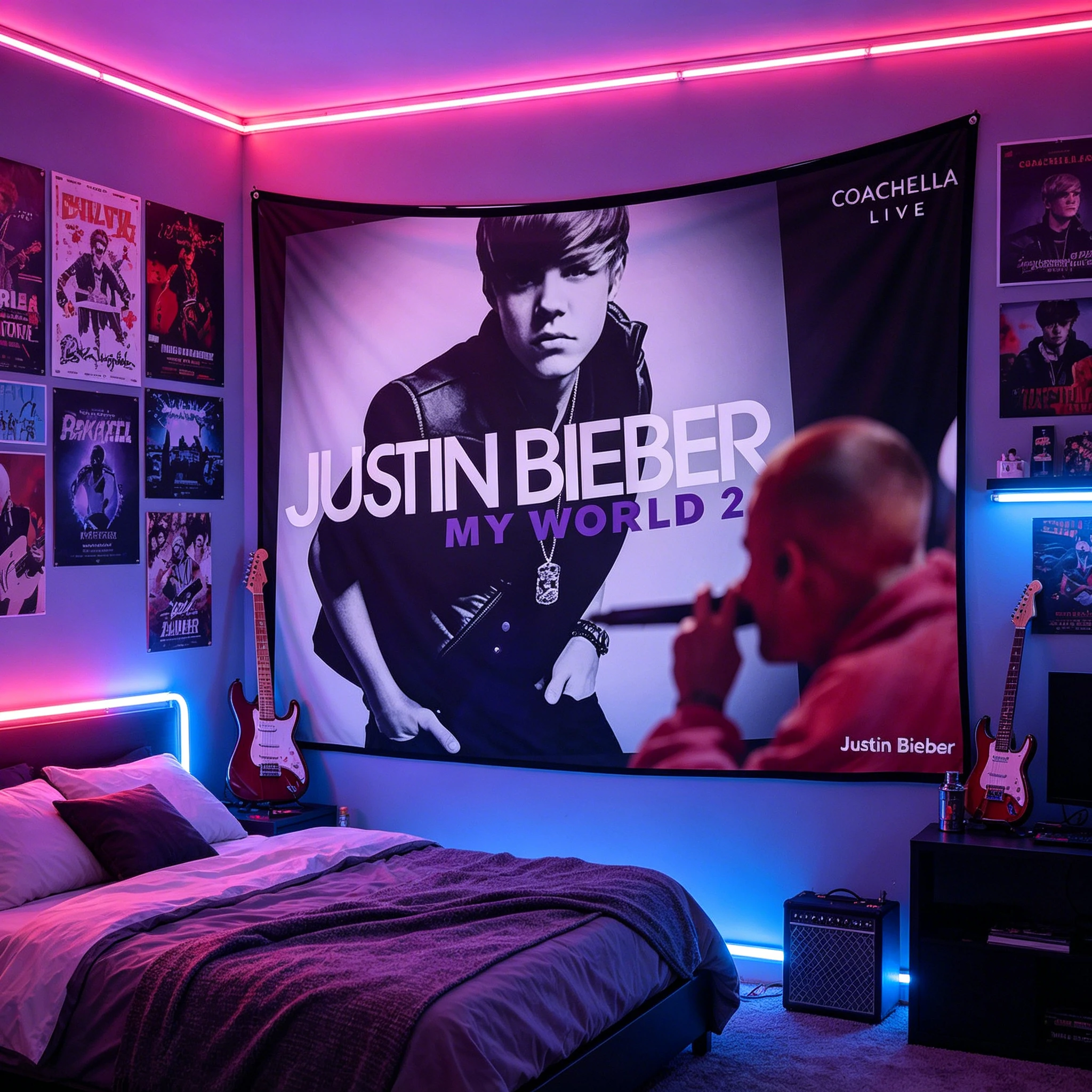 Justin Bieber Tapestry Flag, Music Wall Poster, Decor for Be