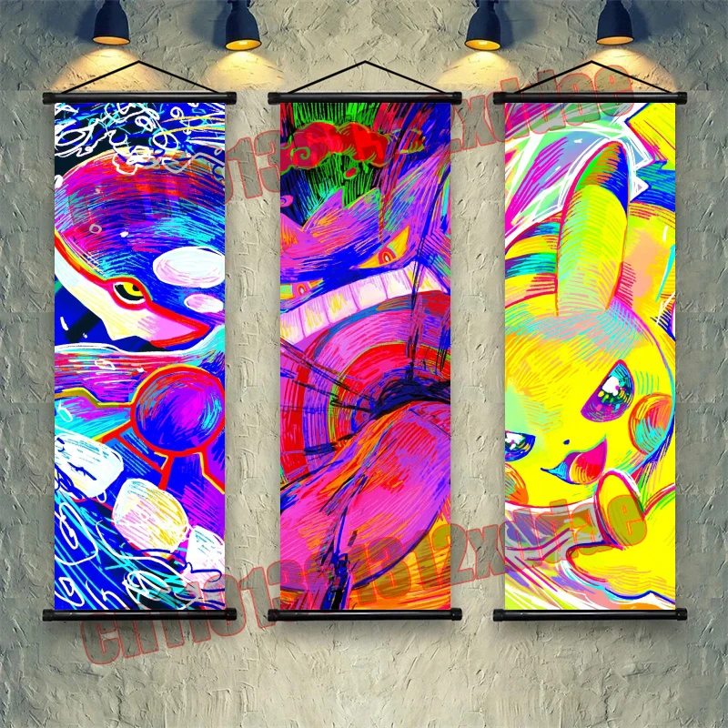 

Anime Pokemon, Charizard, Gengar, Mewtwo, Darkrai, Colorful Printing Art White Canvas Poster Scroll Drawing Decorative Painting