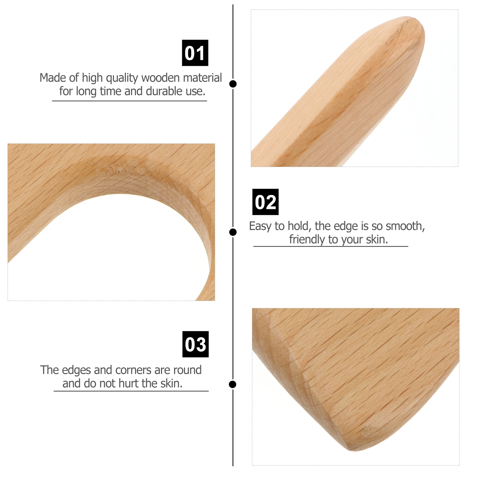 

Wooden Rolling Stick Moon Shape Massage Tools Multi Functional Face Neck Shoulder Foot Back Massager Home Use Natural Scrapping