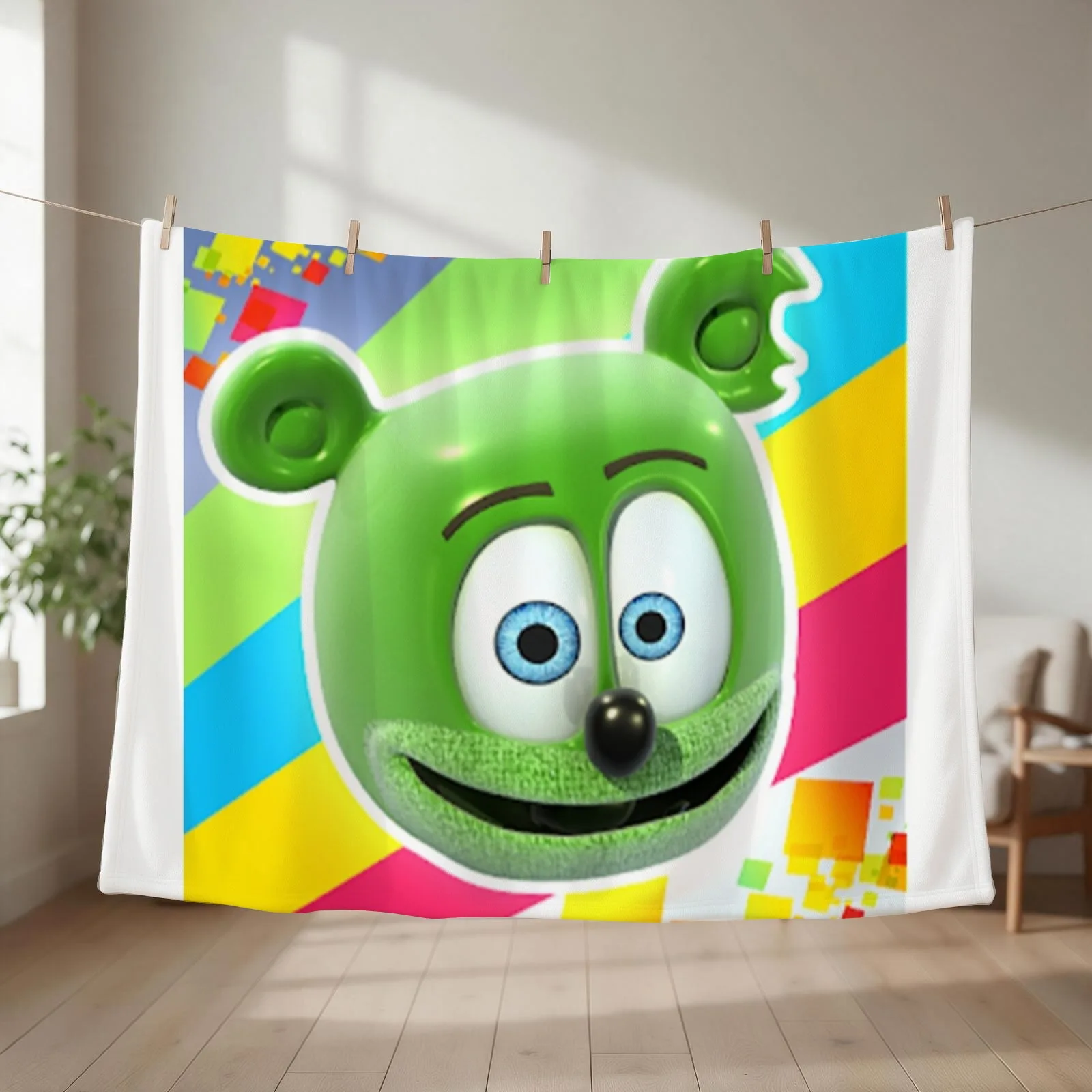 Gummibar (the Gummy Bear) Throw Blanket couch cozy soft plush fuzzy picnic outdoor blanket
