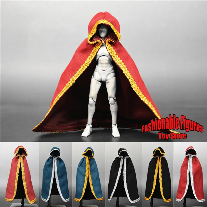 

(Только накидка) в наличии, длинный плащ с капюшоном волшебника в масштабе 1/12, одежда для куклы-солдата, аксессуары для 6-дюймовой экшн-фигурки, тела