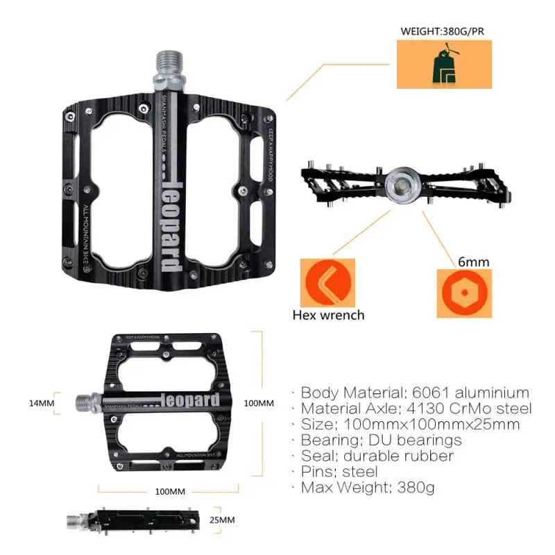 

Широкие педали с 3 подшипниками, сверхлегкие противоскользящие педали с ЧПУ BMX MTB, педали для шоссейного велосипеда, велосипедные педали с герметичным подшипником