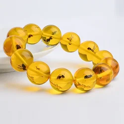 Natural Burmese Original Stone Insect Amber Bracelet Beeswax Amber Men and Women Bracelet charm bracelet