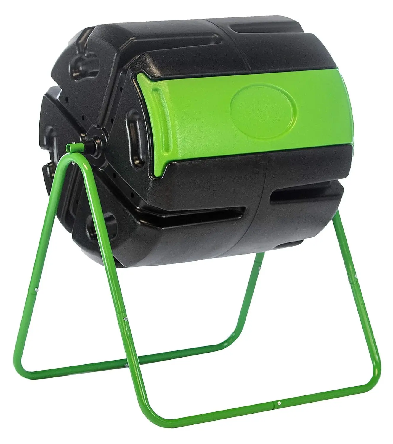 Roto Single Chamber Batch Tumbling Composter, Outdoor Rotating Garden Compost Bin (HF-RM4000) Black & Green (37-Gallon)