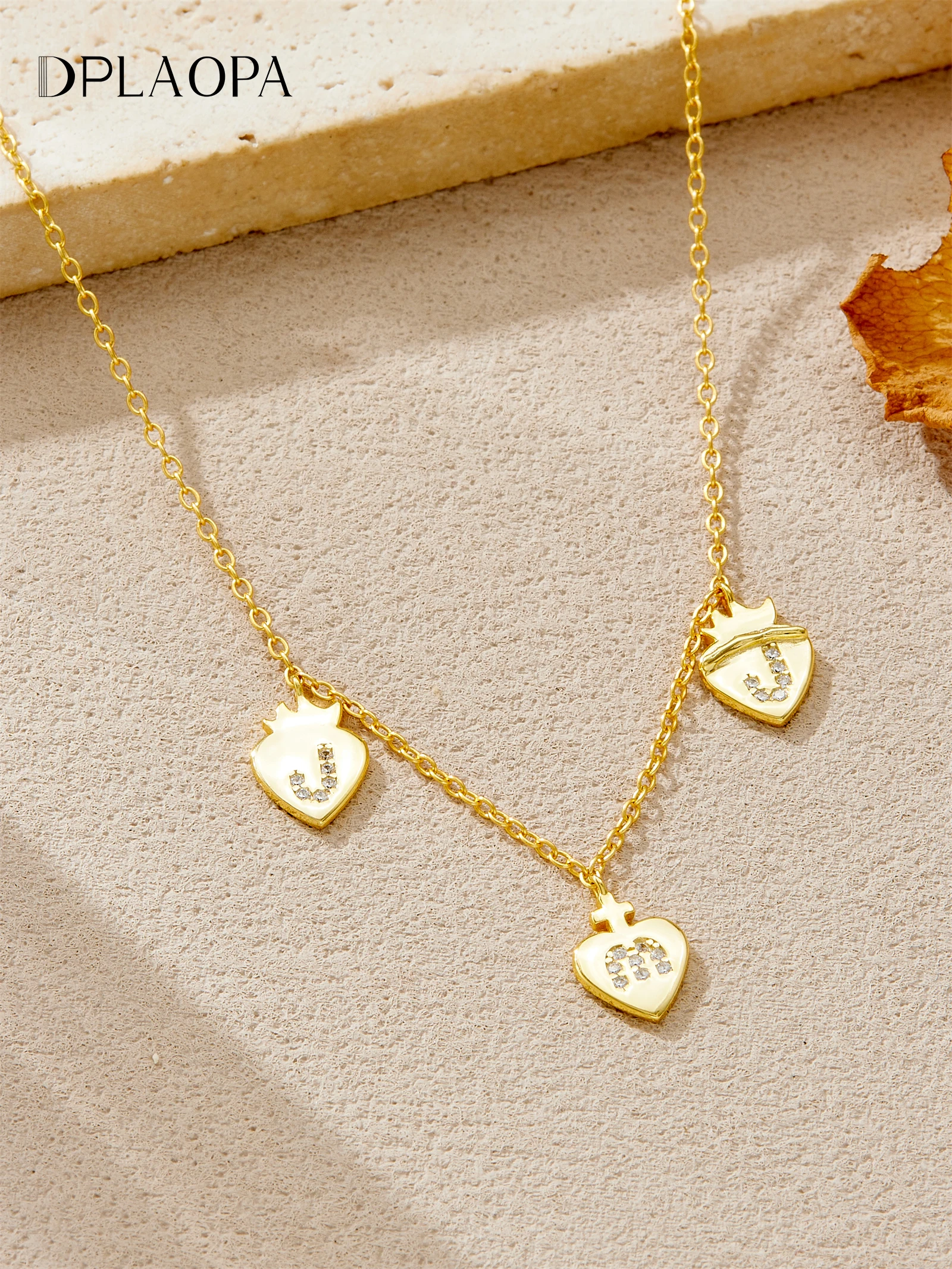 

DPLAOPA 925 Sterling Silver Elegant Heart-Shaped Necklaces with Delicate Cross and Letter CZ Zircon 2025 Women Jewelry Gift