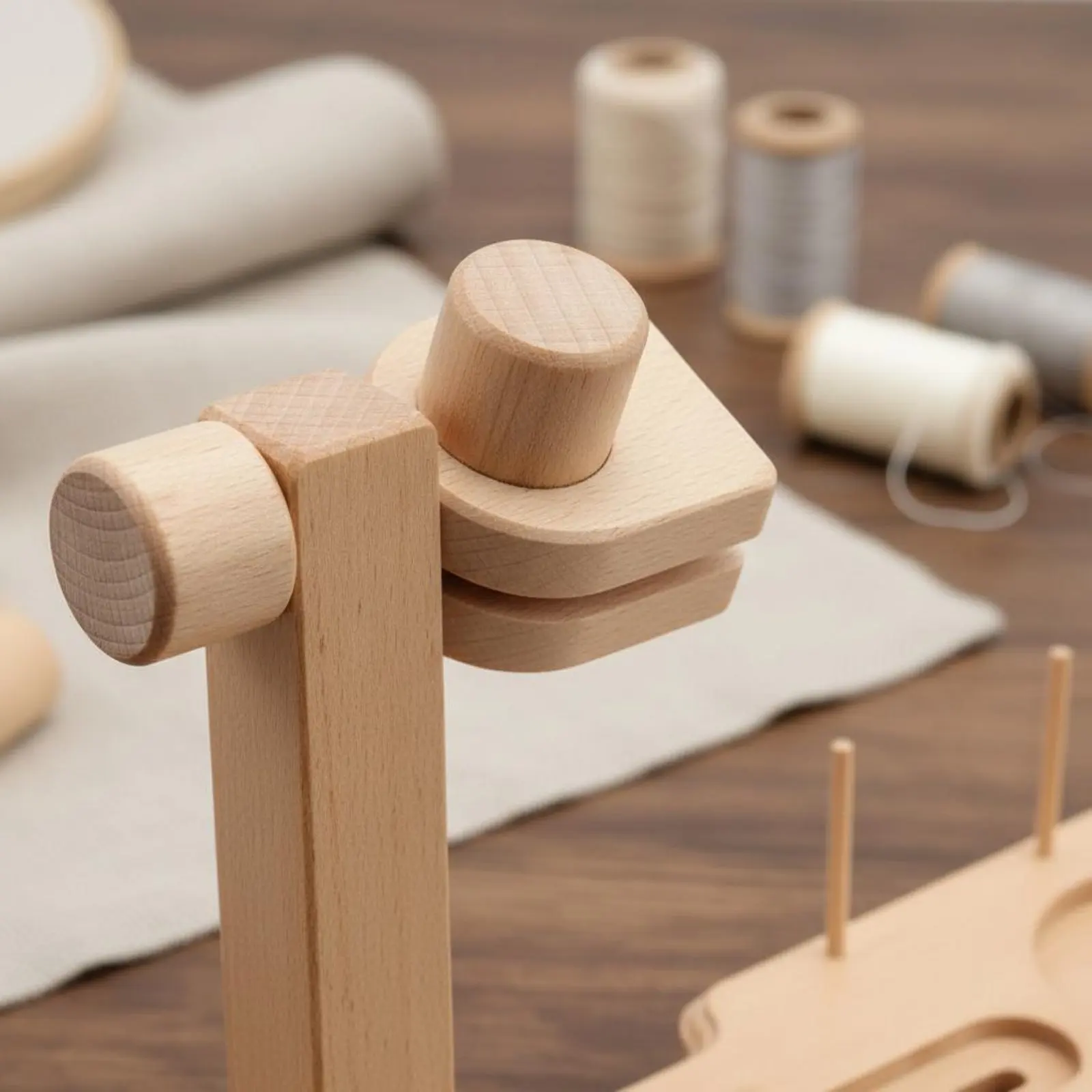 

Beech Wood Embroidery Rack Easy to Assemble Tabletop Cross Stitch Stand Desktop Embroidery Frame Polished Polished Surface