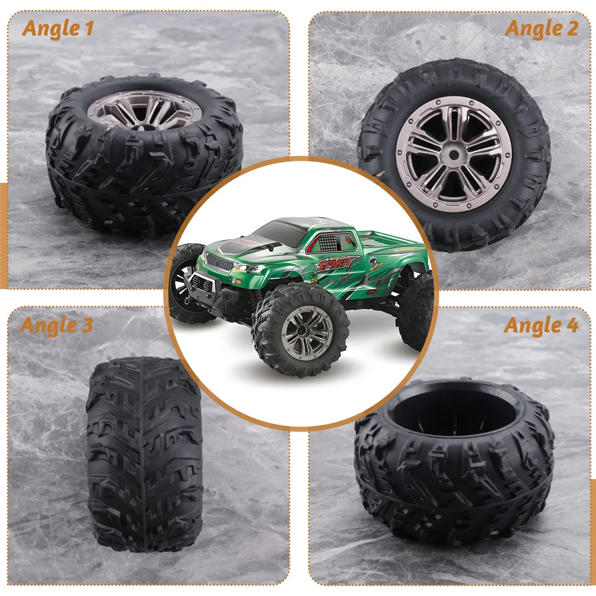 

LALA 4Pcs 80mm Wheel Tire Tyre for Xinlehong Q901 Q902 Q903 9130 9136 9137 9138 1/16 RC Car Upgrade Parts,1