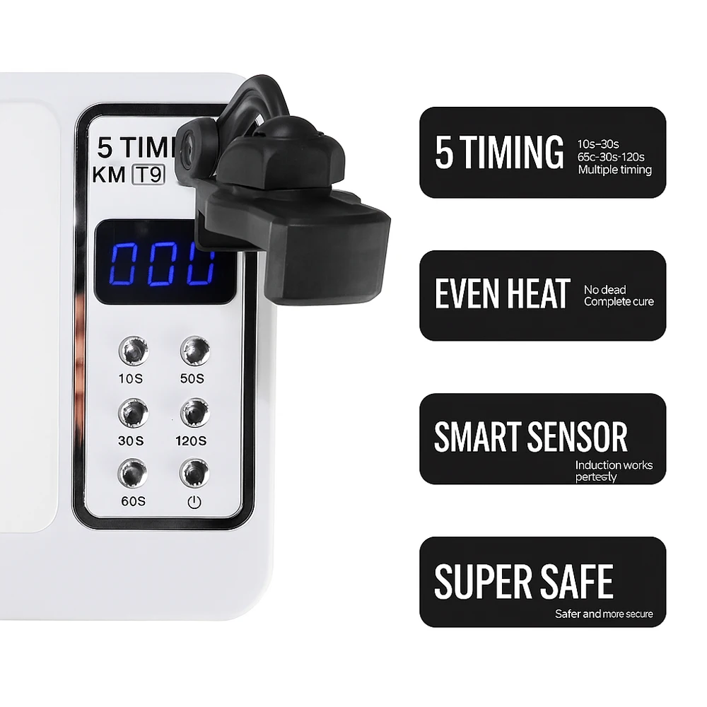 مصباح أظافر T9 96W مع حامل هاتف ومسند لليد، 78 خرزة LED، مصدر ضوء مزدوج، 5 أوضاع مؤقت، علاج سريع #5