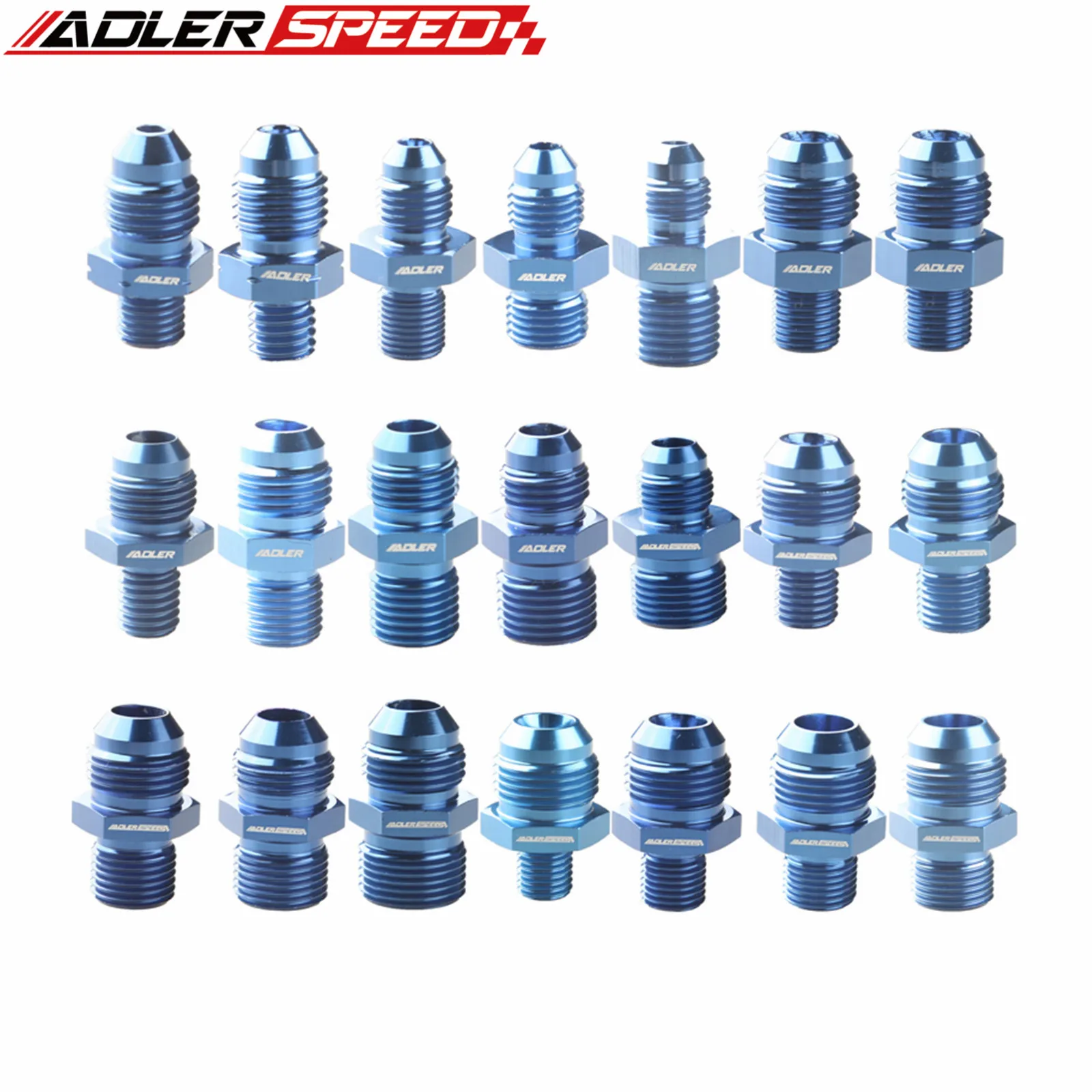 

ADLERSPEED AN4 AN6 AN8 AN10 AN12 Male To 1/8" 1/4" 3/8" 1/2" 3/4" BSP BSPP Straight Adapter Fitting Blue