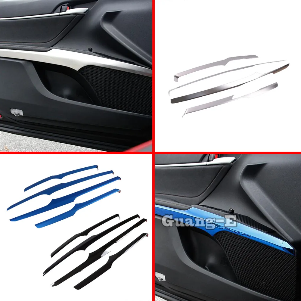 Car Cover Detector Stainless Steel Inner Door Bowl Armrest Trim Strip 4PCs For Toyota Camry XV70 2018 2019 2020 2021 2022 2023