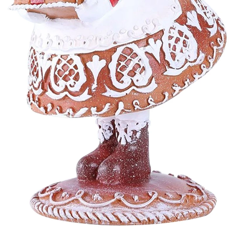 Christmas Decor Resin Gingerbread Santa Christmas Decorations Indoor Home Bedroom Decor 6.5 X 8 X 16Cm Durable Easy Install