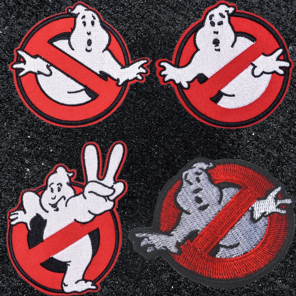 Ghostbuster Tactical Embroidered Patches Iron on Punk Patch for Clothes Stickers Horror Movie Morale Badge Backpack Appliques