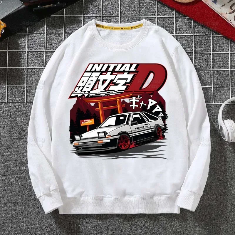 AE86 Japan Anime JDM Hoodie Hip Hop Streetwear Men Pullover Initial D Racing Drift Car Sweatshirts Hoodies Mens Hoodie Male