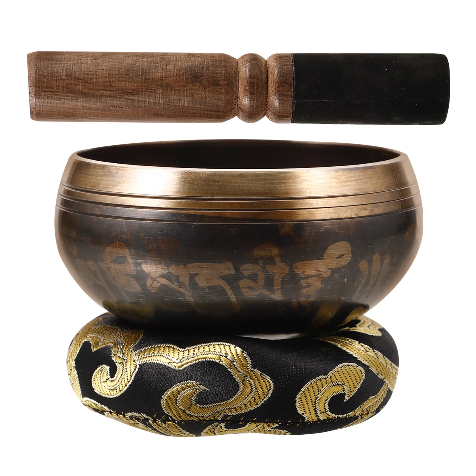 

1Set Exquisite Tibetan Singing Bowl Copper Meditation Bowl for Yoga Relaxation Emotional Calming Sound Therapy