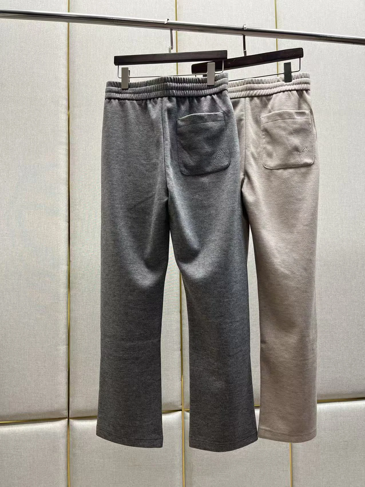 SIJITONGDA Autumn and winter men's light luxury casual pants with twill blend fabric and wool elastic drawstring waistband M-3XL