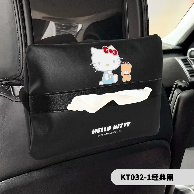 Sanrio Kawaii Hello Kitty Paper Box Creative Creative Car Interior Hanging Tissue Box Cute Automotive Decorative Accessories