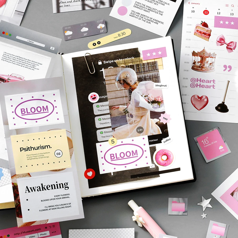 

20Pcs daily sharing series sticker materials magazine diary DIY scrapbook background decoration aesthetic stationery stickers