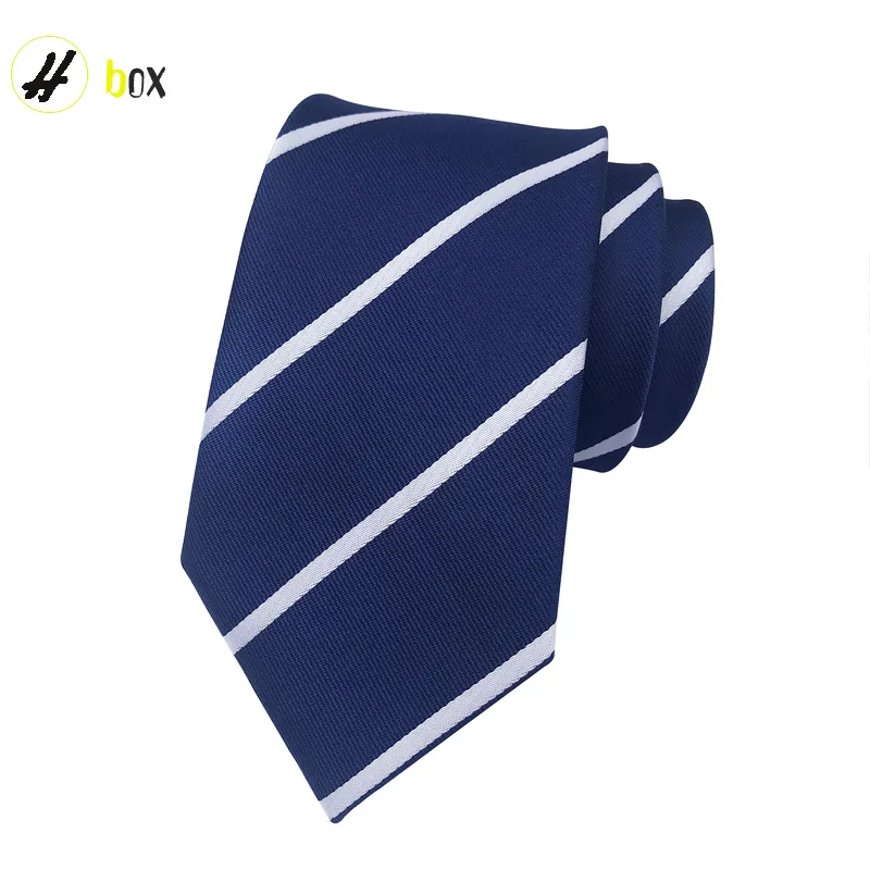 Tie, men's navy blue striped formal attire, business groom shirt, work interview, professional hand made tie