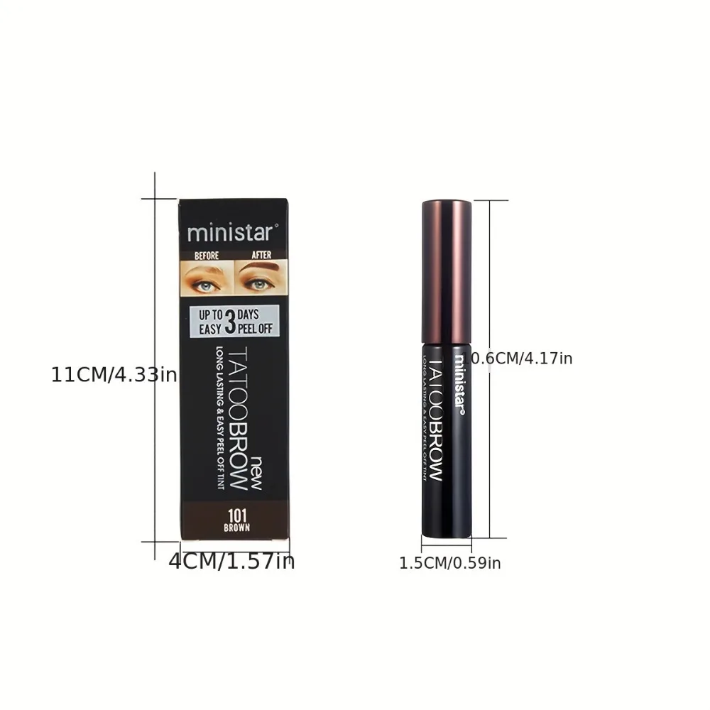 3 สี Tattoo Peel Off Eyebrow Gel Peel Off สูตรกันน้ํากึ่งถาวร Brow Tint เหงื่อใช้งานง่าย