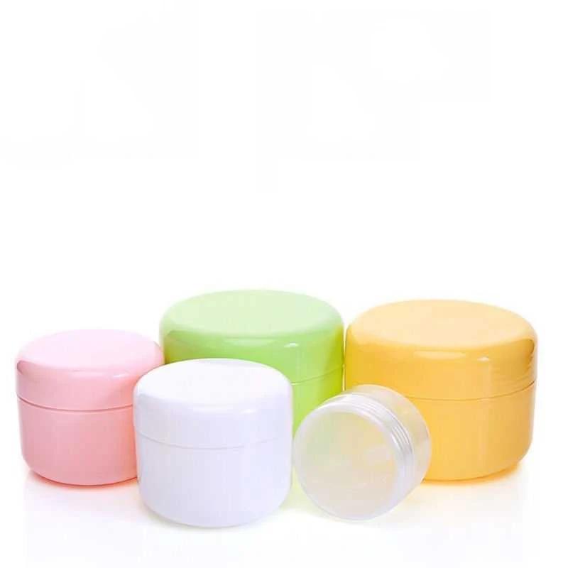 10PCS 10-100g Empty Plastic Cosmetic Jar Face Lotion/Cosmetic Container  Travel Refillable Box Lotion Body Butter Face Cream Jar