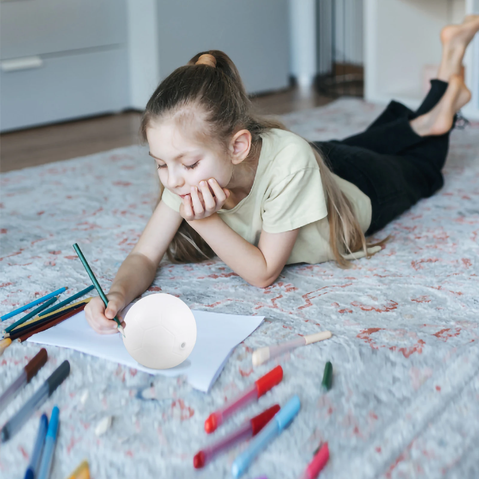 

Youth White Soccer Ball Kids Football DIY 18 Cm Paintable Ball Game Training Practice Charity Donation Soccer Lamp