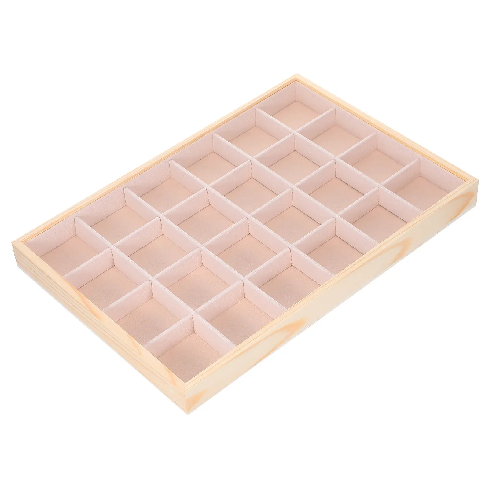 Wooden Jewelry Organizer Tray Solid Wood Construction Compartments for Rings Necklaces Bracelets Earrings Display Live Streaming