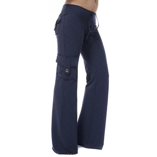 Women Multi-pocket Fashion Button Stretch Trousers 2025 Spring Autumn Design Sense Streetwear Personality Slim-fit Sport Pants