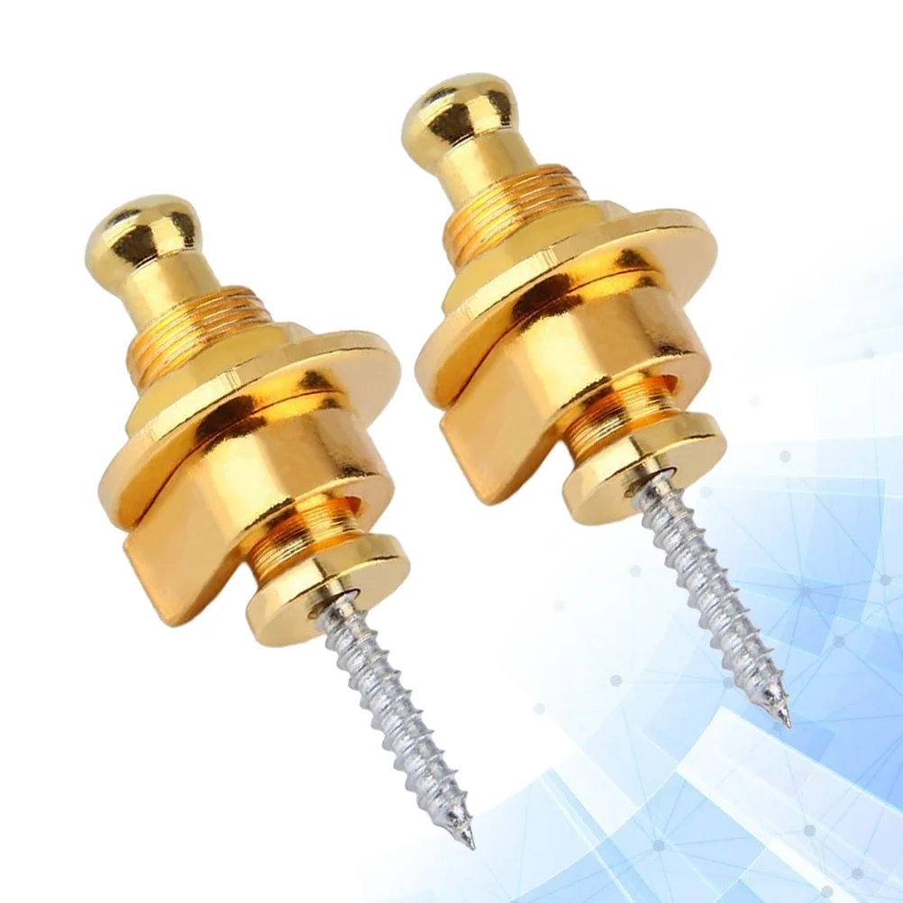 

2Pcs Guitar Strap Lock Nail Anti-Slip Secure Guitar Strap Button Bass Belt Locks Golden Musical Gear Anti-Slip Bass Belt Locks