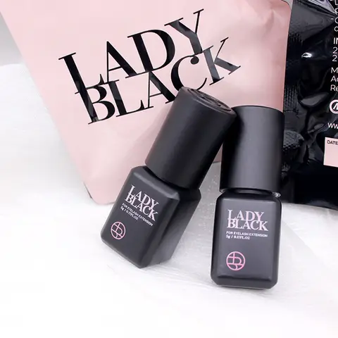 1 Bottle Lady Black Glue Fake Eyelash Extension 1s Fast Dry Long Lasting Makeup Tool Korea Beauty Strong Adhesive Waterproof