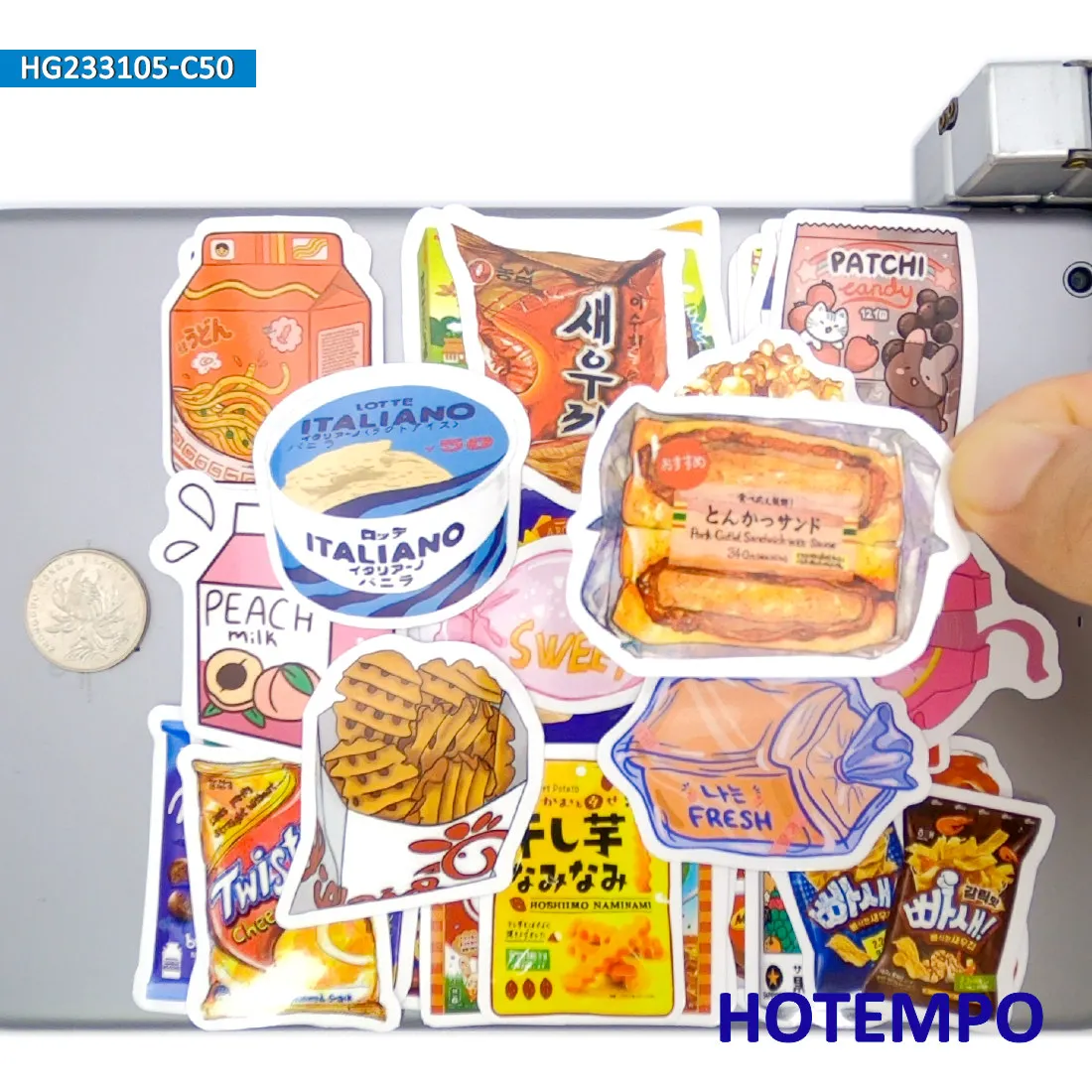 20/30/50Pieces, Japanese Snack Stickers Set, Dessert Cake Drink Cute Food Graffiti, for Laptop Phone Scrapbook, Fun Sticker Pack
