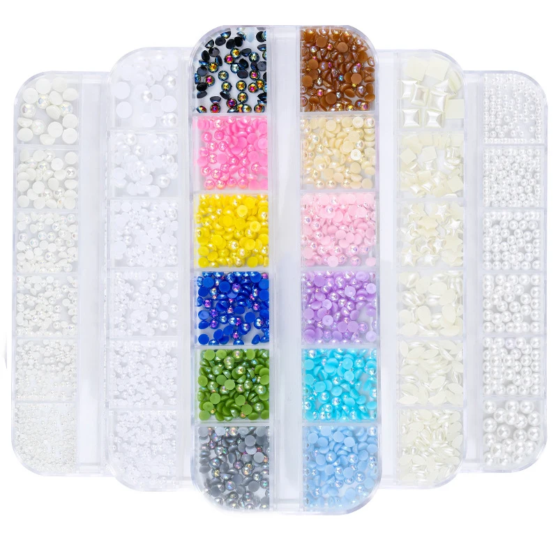 1Set Multicolor Imitatie Parel Spacer Kralen Lot Voor Armband Abs Plastic Losse Cabochon Kralen Ketting Diy Sieraden Maken Kit