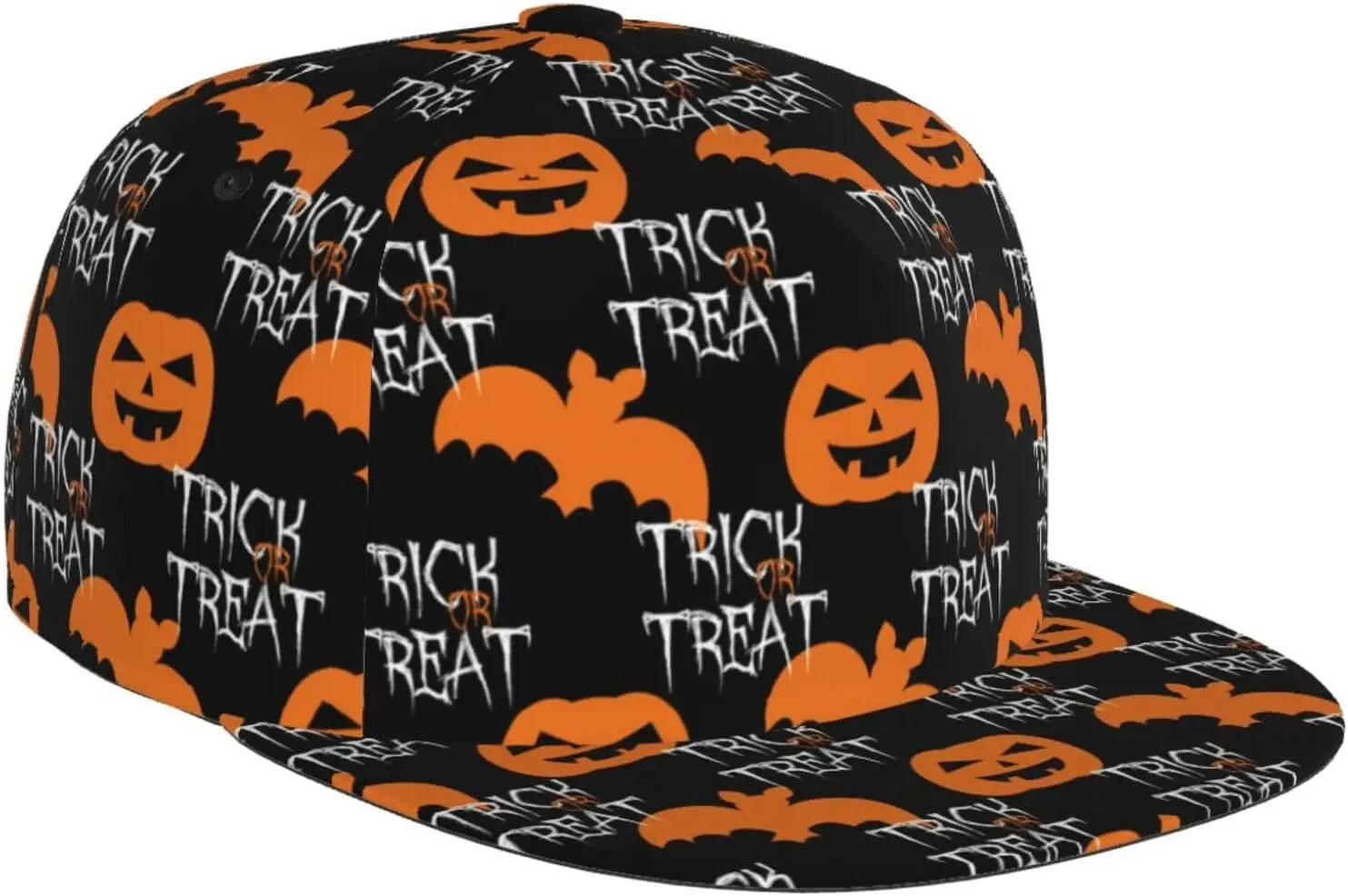 

Halloween Pumpkin Snapback Baseball Hat for Men Women Unisex Pumpkin Baseball Cap Flat Bill Brim Dad Hats