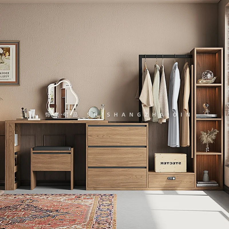 Medieval style chest dresser bedroom bedside coat rack multi-functional integrated storage locker floor hanger