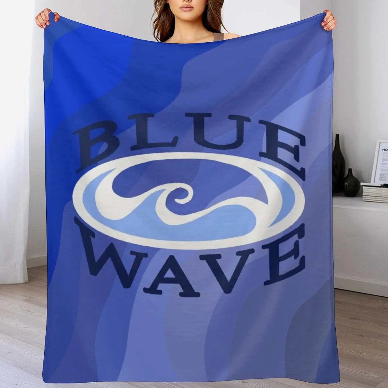 Geneseo Swim & Dive Blue Wave Throw Blanket Giant Sofa Flannel Fabric Soft Plaid Decorative Sofas Blankets