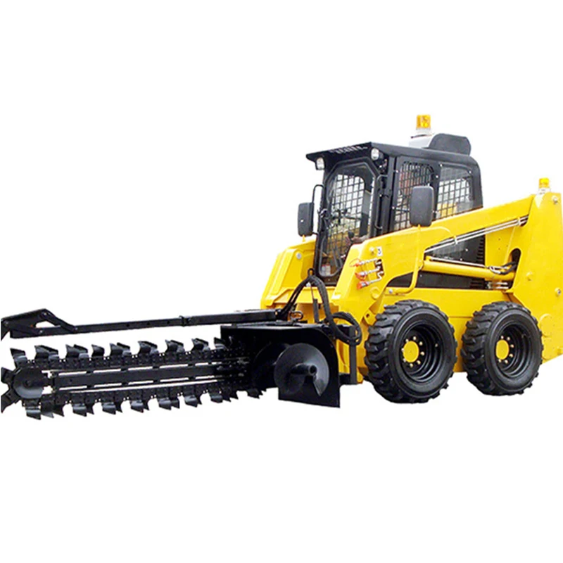 75hp Earthmoving Machinery Trencher Mini Crawler Tracked Self Propelled Hydraulic Ditcher Skid Steer Loader Trenching Machine