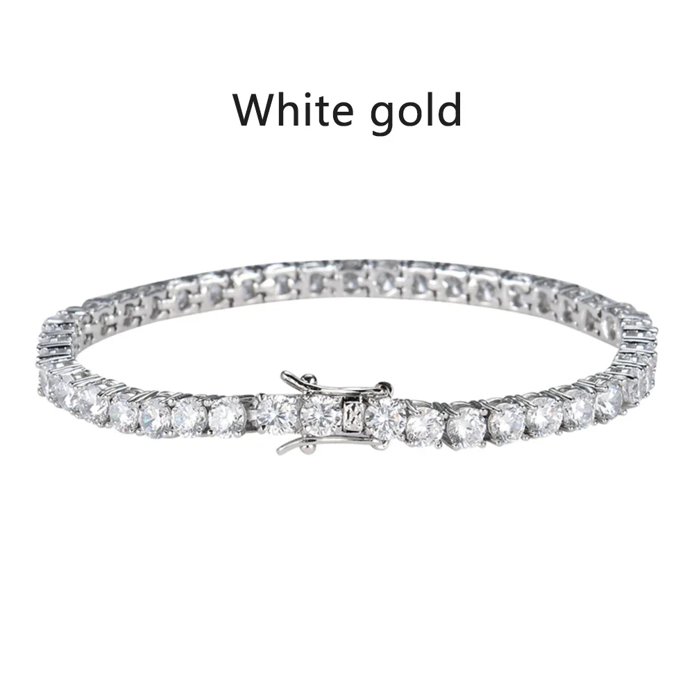 Moissanite Tennis Bracelet Original s925 Sterling Silver Plated 18k White Gold with Bracelets for Women Man