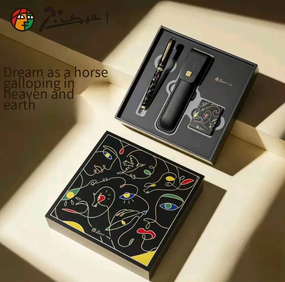 Picasso 5530 Imagination Fountain Pen Gift Box, High-end Metal Ink Pen, Business Luxury Gift, Student Calligraphy Writing Pen