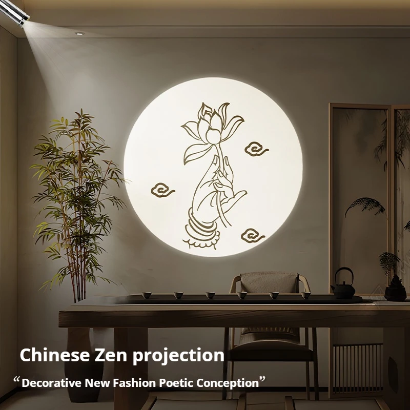 Buddha projection lamp lotus Guanyin customized ground pattern wall background mural atmosphere projection lamp spotlight