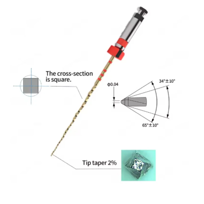 1PKS Dental Rotary File Assorted 21mm 25mm 31mm Niti Heat Activation Endodontic Flexible for Root Canal Treatment Dental Tool