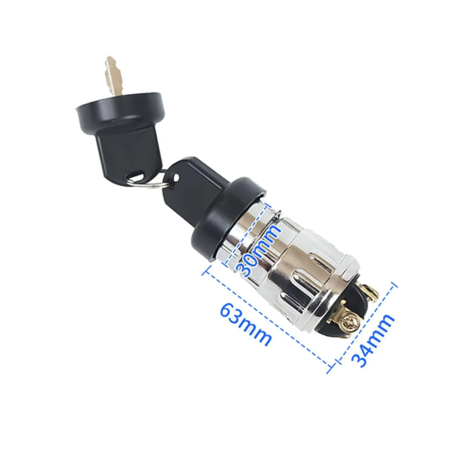 Replacement Tractor Start Lock Ignition Switch with Key Metal Body for Utility Vehicle Farm Equipment Starter