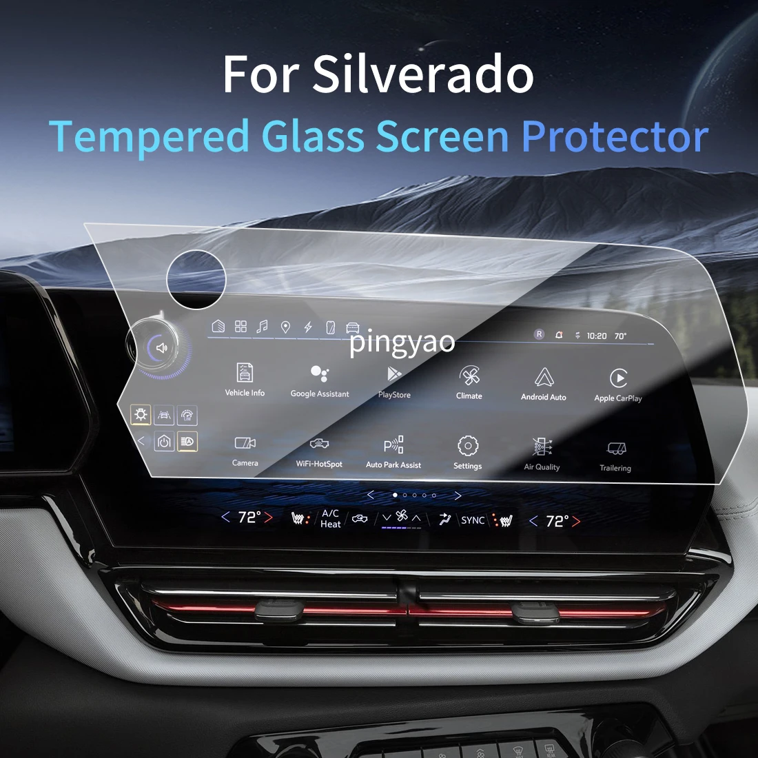 

Car Sticker Screen Protector Navigation Display Tempered Glass Protective Film Car Accessories Vehicle For 24 Chevrole Silverado