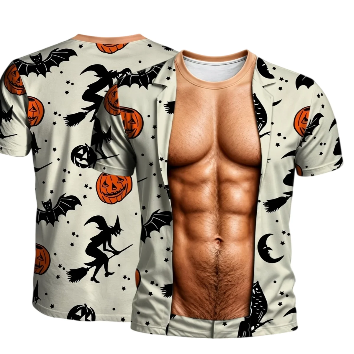 2026 Halloween Gift 3D Spoof pattern T-shirt Men's and Women's Breathable Quick Drying Festival Short Sleeved fan gifts Tops
