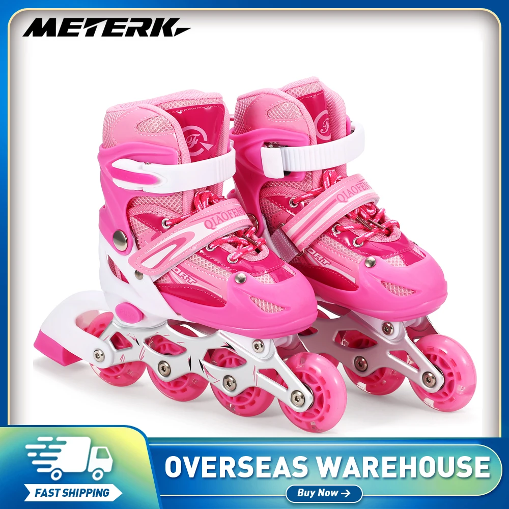 Adjustable Illuminating Inline Skates with Light Up Wheels for Kids and Adults for Girls and Boys Men and Women