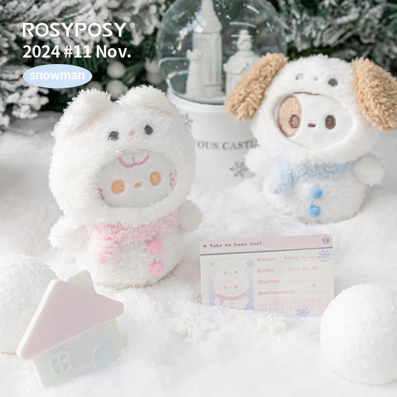 ¡Adoptar un bebé muñeco de nieve! Encanto de peluche de muñeco de nieve Rosyposy Tutubyebye. Linda muñeca ornamental colgante, llavero de peluche suave/¡accesorio de bolso!