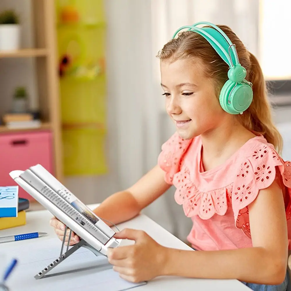 حامل كتب قراءة متعدد الوظائف قابل للتعديل وقابل للطي ومتين لسطح المكتب ومشابك صفحة مرنة مريحة وحامل كتب للقراءة